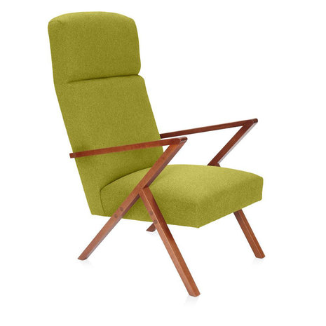 Humoristisch suiker verlichten Retrostar basic design fauteuil groen met hoge rug