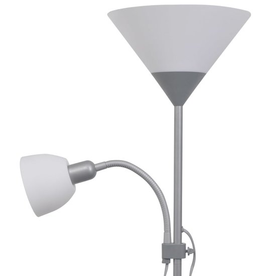 Vloerlamp grijs Uplighter met extra leeslamp