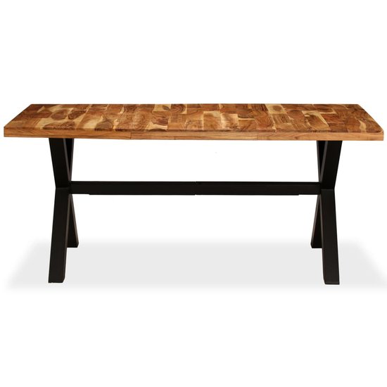 Eettafel Mundo180x90x76 cm massief hout met metalen poten