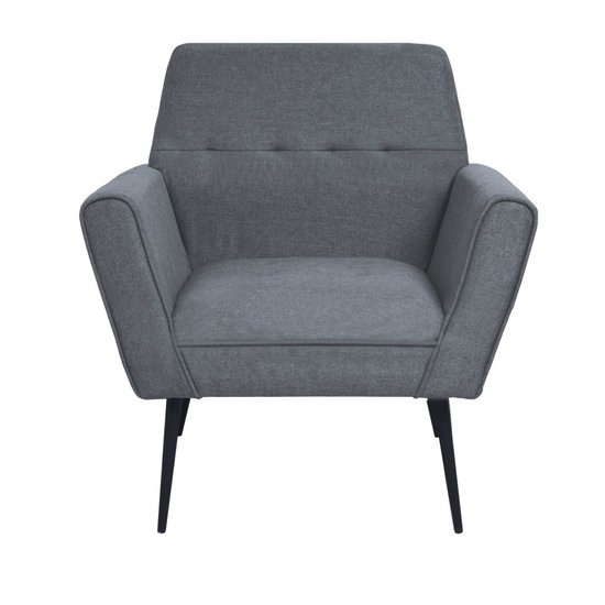 Fauteuil Bonny staal en stof lichtgrijs