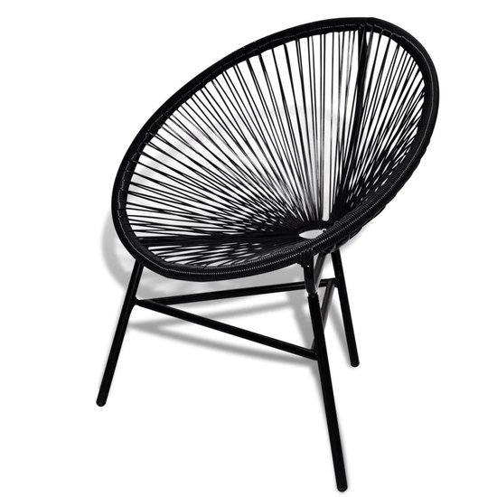 Rotan stoel Rondo zwart polyrattan