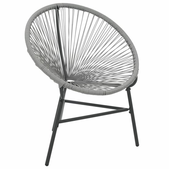 Rotan fauteuil Rondo poly rattan grijs