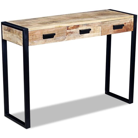 Wandtafel Boris met 3 lades 110x35x78 cm massief hout