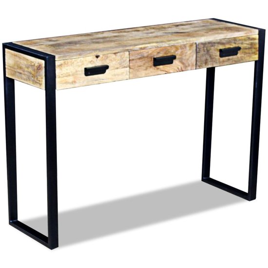 Wandtafel Boris met 3 lades 110x35x78 cm massief hout