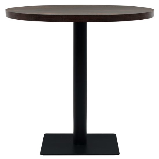 Meubelen-Online - Eettafel Canto rond 80x75 cm MDF en staal donkerbruin