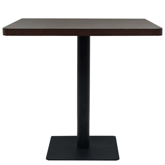 Meubelen-Online - Eettafel Canto 80x80x75 cm MDF en staal donkerbruin