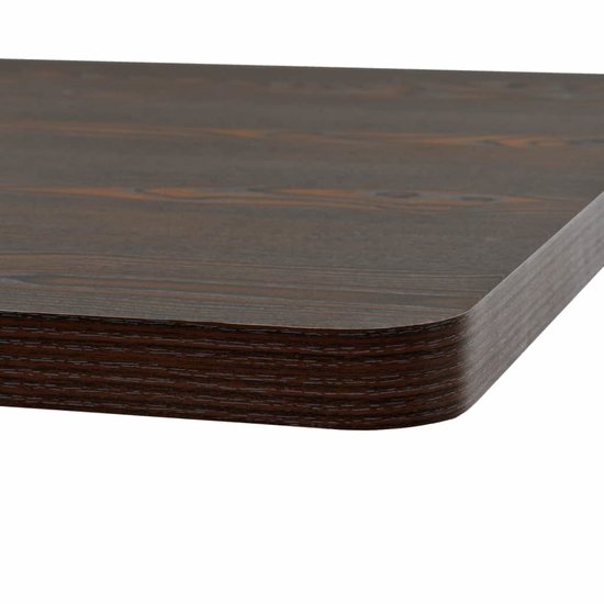 Meubelen-Online - Eettafel Canto 80x80x75 cm MDF en staal donkerbruin