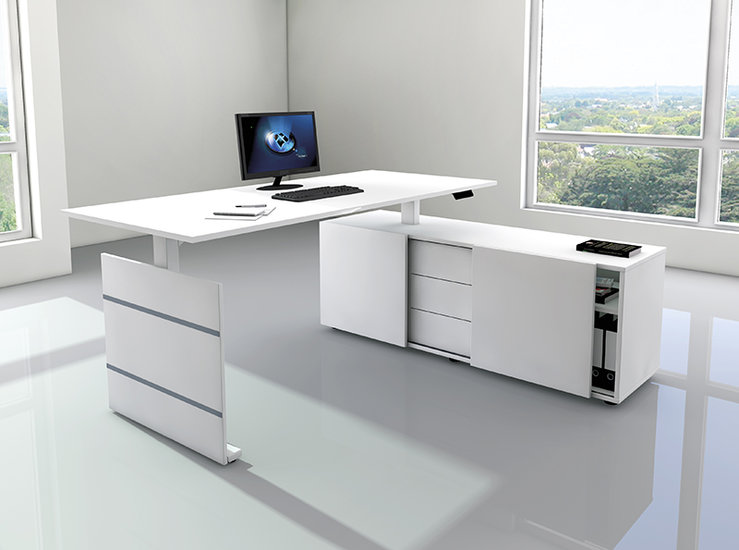 Kerkmann - Bureau Move-3 wit 180cm elektrisch met archiefkast