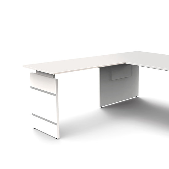 Meubelen-Online - Hoekbureau Office desk 160cm wit hoogte verstelbaar