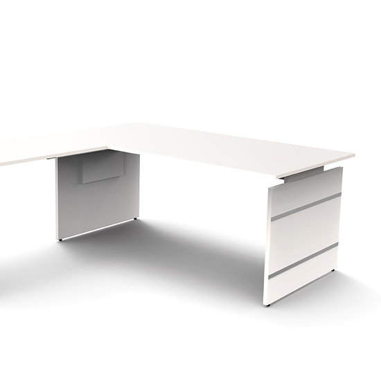 Meubelen-Online -Hoekbureau Office desk 180cm wit hoogte verstelbaar