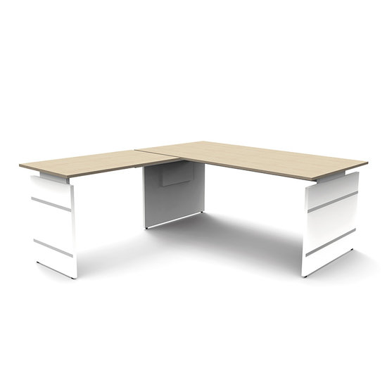 Meubelen-Online - Hoekbureau Office desk 180cm blank hoogte verstelbaar