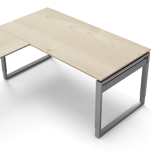 Meubelen-Online - Hoekbureau Workspace 160cm blank hoogte verstelbaar