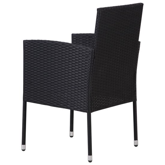 Meubelen-Online - Tuinstoel Rama set 2 st poly rattan zwart