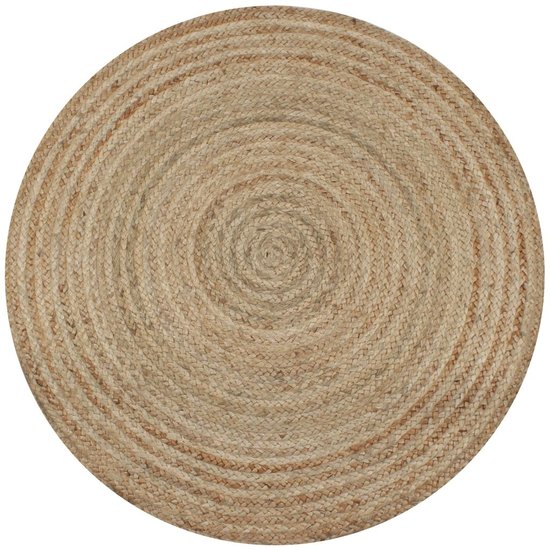 Meubelen-Online - Vloerkleed rond 150 cm gevlochten jute naturel