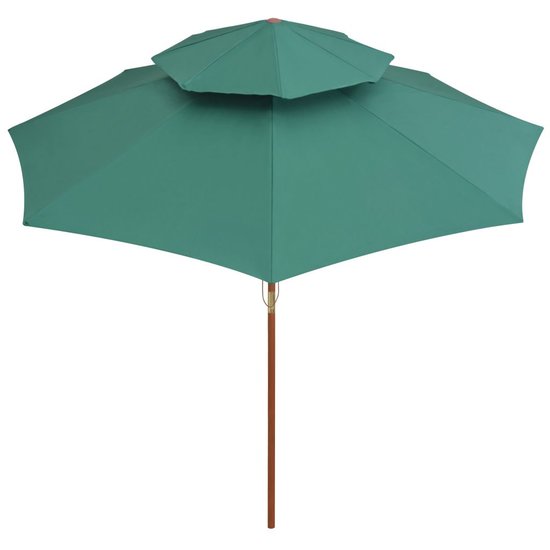 Meubelen-Online - Parasol Dubbeldekker 270x270 cm houten paal groen