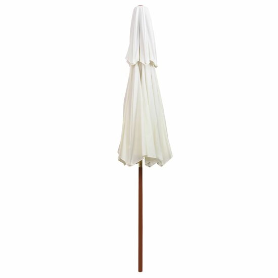 Meubelen-Online - Parasol Dubbeldekker 270x270 cm houten paal cr&egrave;mewit