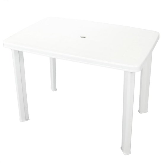 Meubelen-Online - Tuintafel Arno 101x68x72 cm kunststof wit