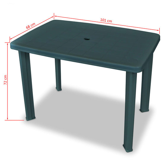 Meubelen-Online - Tuintafel Arno 101x68x72 cm kunststof groen