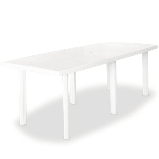 Meubelen-Online - Tuintafel Arno 210x96x72 cm kunststof wit