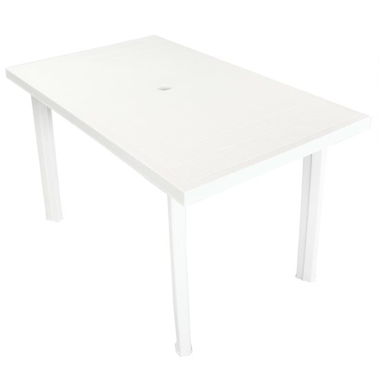 Meubelen-Online - Tuintafel Arno 126x76x72 cm kunststof wit