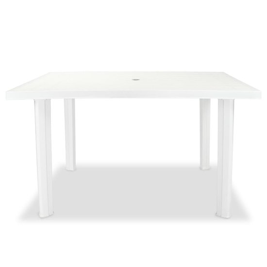 Meubelen-Online - Tuintafel Arno 126x76x72 cm kunststof wit