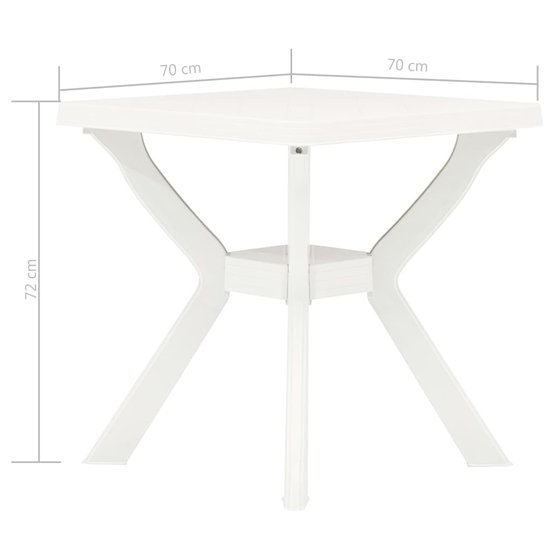 Meubelen-Online - Tuintafel Bistrotafel 70x70x72 cm kunststof wit