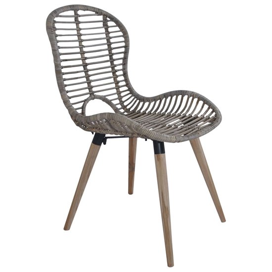 Meubelen-Online - Eetkamerstoelen 2 st natuurlijk rattan bruin