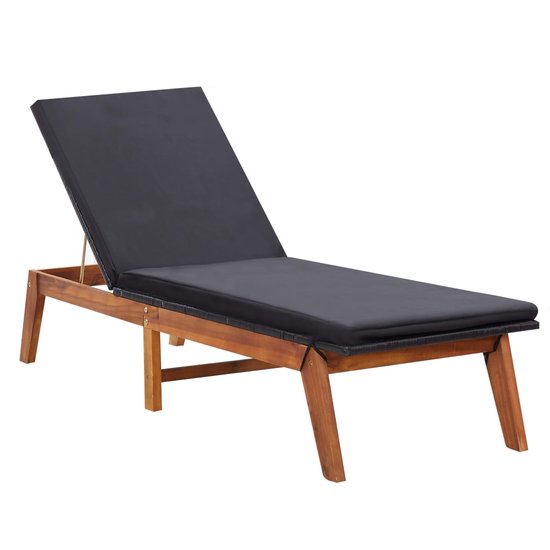 Meubelen-Online - Ligbed met tafel poly rattan en acaciahout