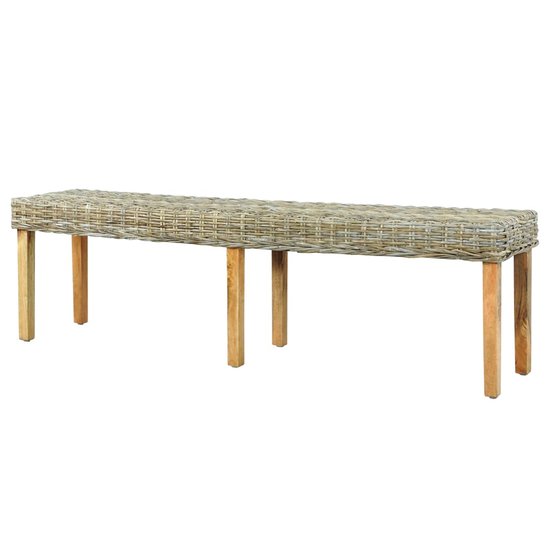 Meubelen-Online - Bankje 160 cm natuurlijk kubu rattan mangohout