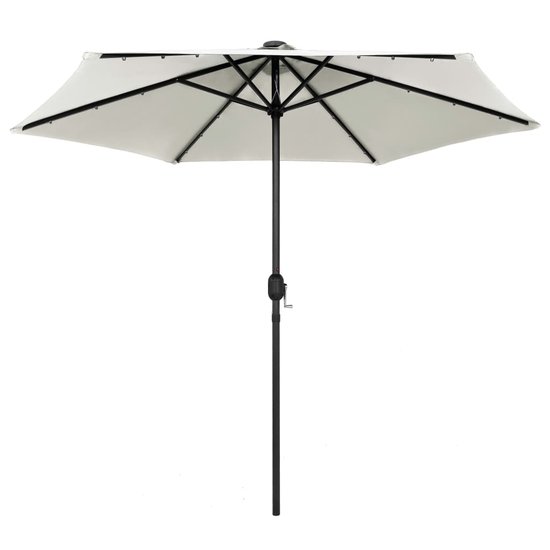 Meubelen-Online - Parasol met LED-verlichting en aluminium paal 270 cm zandwit