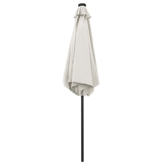 Meubelen-Online - Parasol met LED-verlichting en aluminium paal 270 cm zandwit