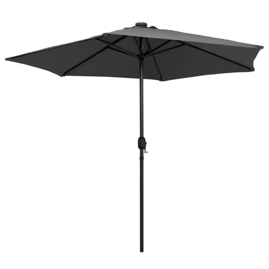 Meubelen-Online - Parasol met LED-verlichting en aluminium paal 270 cm antraciet