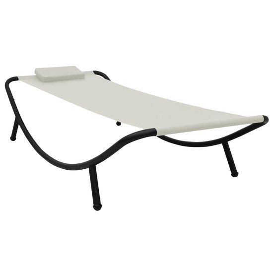 Meubelen-Online - Tuinbed Armando 200x90 cm staal cr&egrave;me ligbed