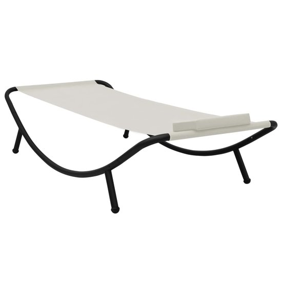 Meubelen-Online - Tuinbed Armando 200x90 cm staal cr&egrave;me ligbed