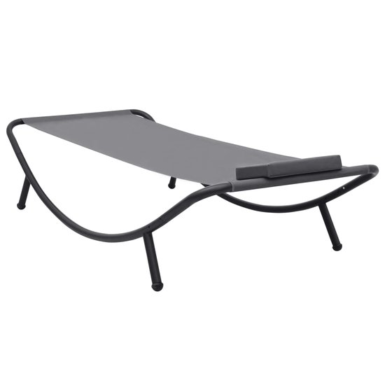 Meubelen-Online - Tuinbed Armando 200x90 cm staal grijs ligbed