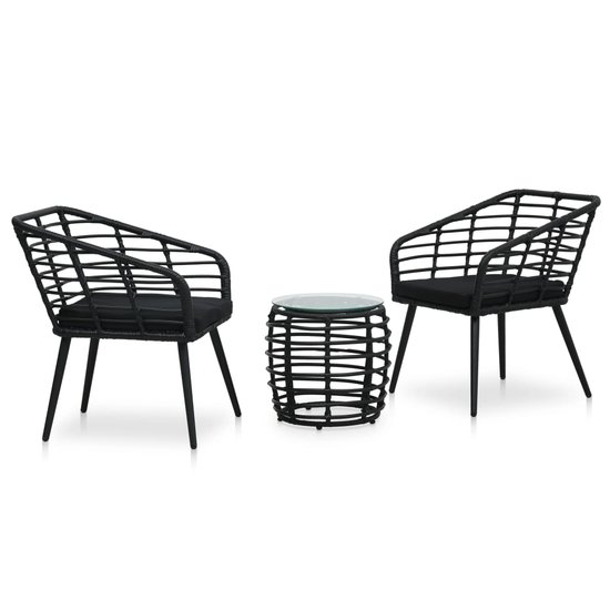 Meubelen-Online - Tuinset Cava Bistroset poly rattan zwart