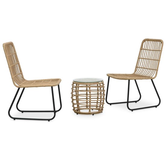 Meubelen-Online- Tuinset Hanz naturel Bistroset poly rattan