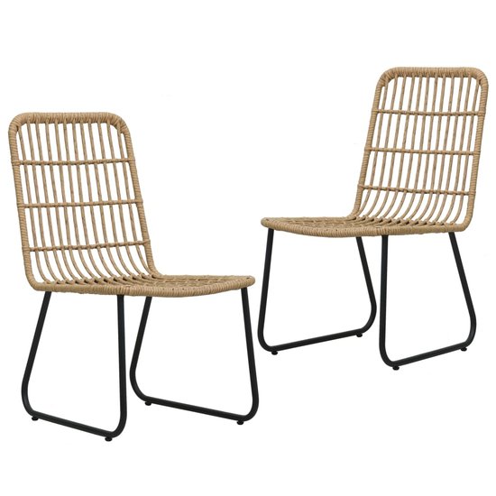 Meubelen-Online - Tuinstoelen Mariska 2 stuks poly rattan naturel