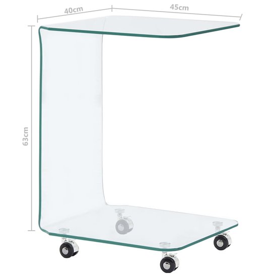 Meubelen-Online - Laptoptafel  Andres 45x40x63 cm gehard glas