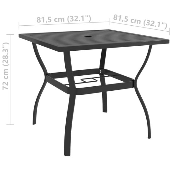 Tuintafel Kees 81,5x81,5x72 cm staal antraciet