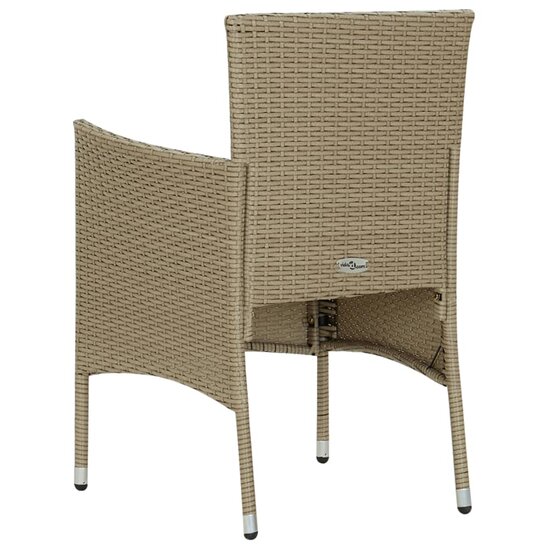 Tuinstoelen Miami 2 st poly rattan beige