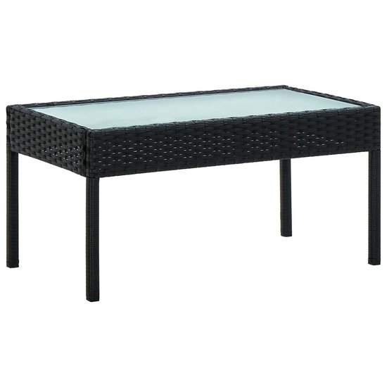 5-delige Loungeset Moon met kussens poly rattan zwart