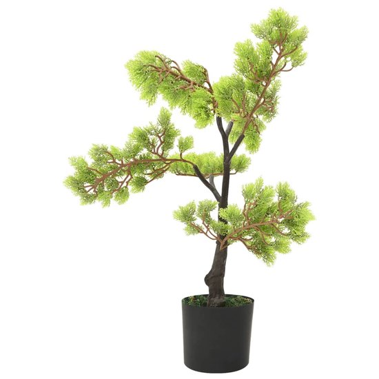 Kunstplant met pot cipres bonsai 60 cm groen