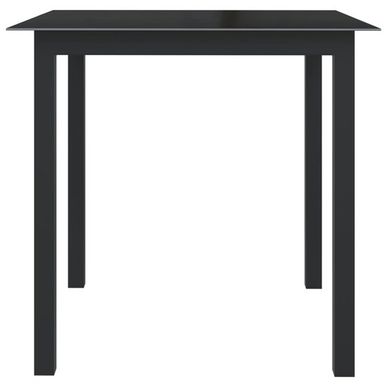 Tuintafel Wanda 80x80x74 cm aluminium en glas zwart