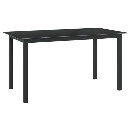 Tuintafel Wanda 150x90x74 cm aluminium en glas zwart