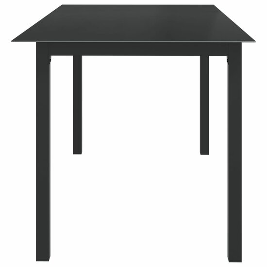 Tuintafel Wanda 150x90x74 cm aluminium en glas zwart