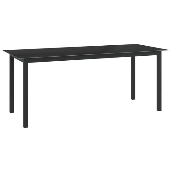 Tuintafel Wanda 190x90x74 cm aluminium en glas zwart