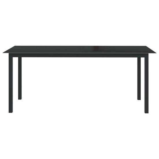 Tuintafel Wanda 190x90x74 cm aluminium en glas zwart