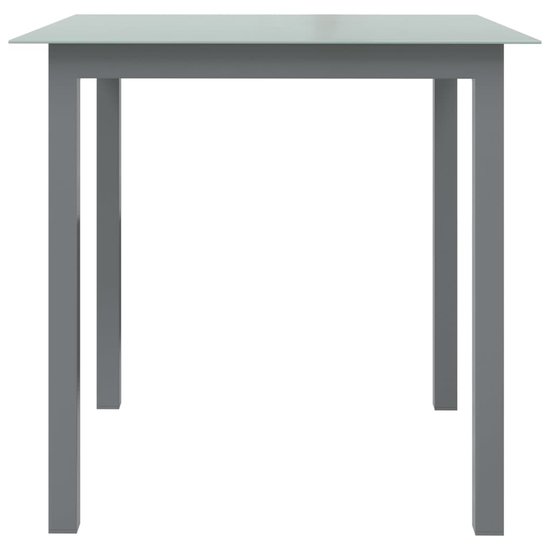 Tuintafel Wanda 80x80x74 cm aluminium en glas lichtgrijs