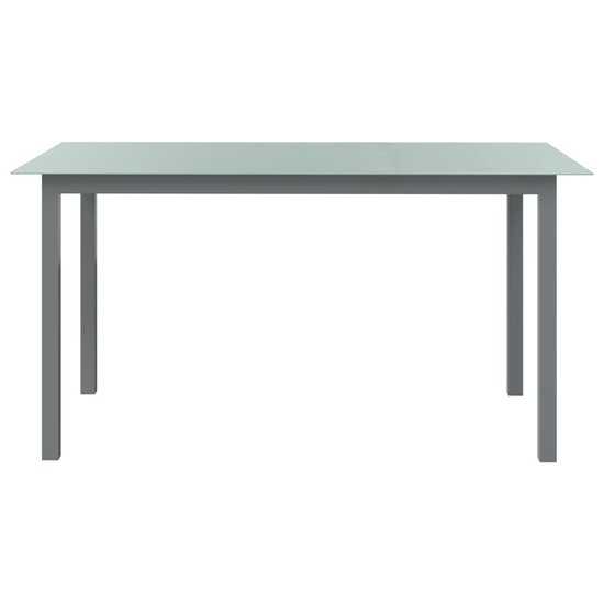 Tuintafel Wanda 150x90x74 cm aluminium en glas lichtgrijs